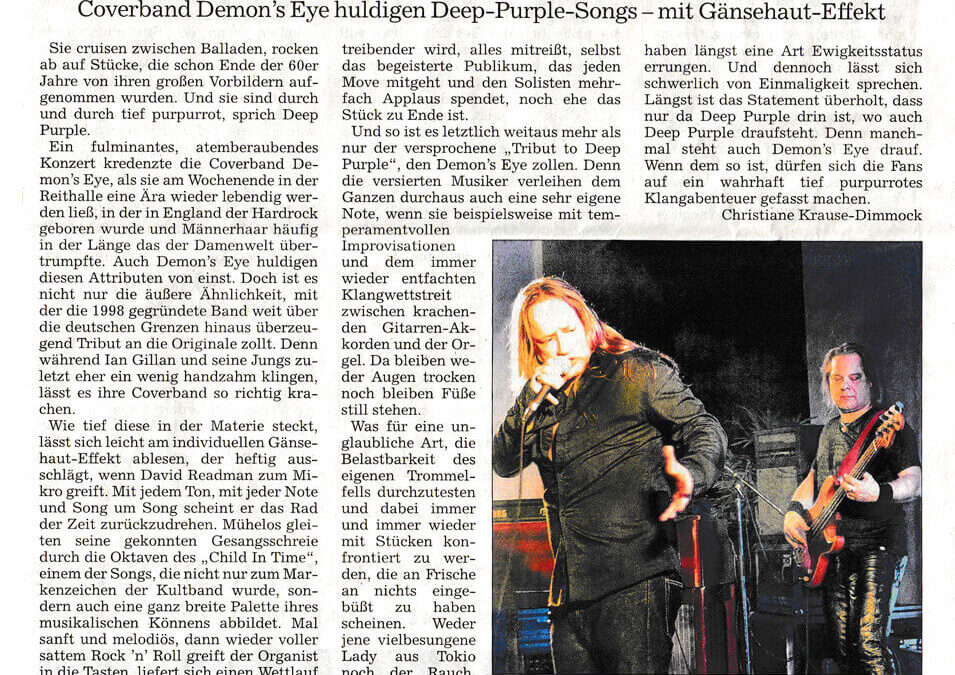 Das Badische Tageblatt berichtete am 30.03.15 über das Konzert in Rastatt