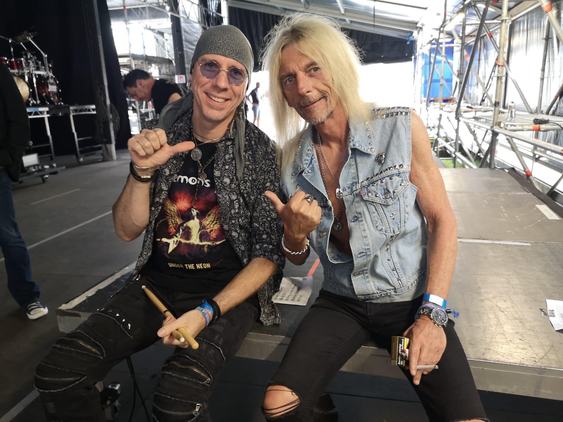 Andree & Axel Rudi Pell 5 Minuten vor Beginn der Show in Wacken (Foto: Moni Kircher)